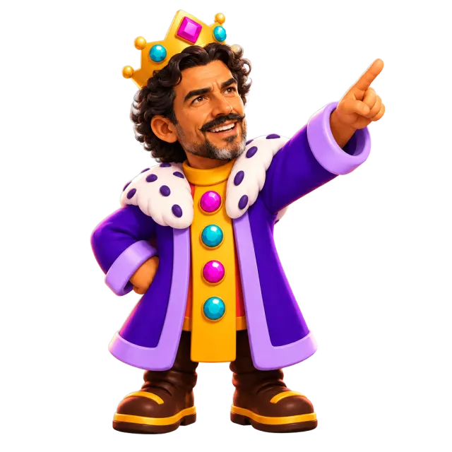 El Rey señalando